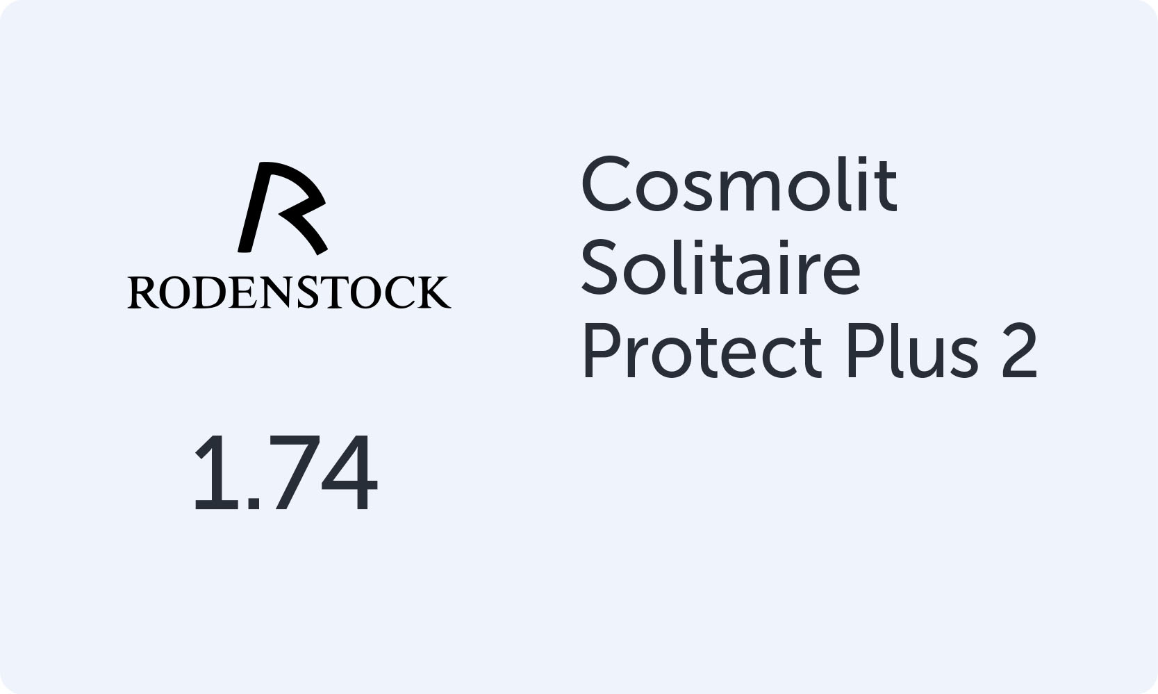 Rodenstock Cosmolit 1.74 Solitaire Protect Plus 2