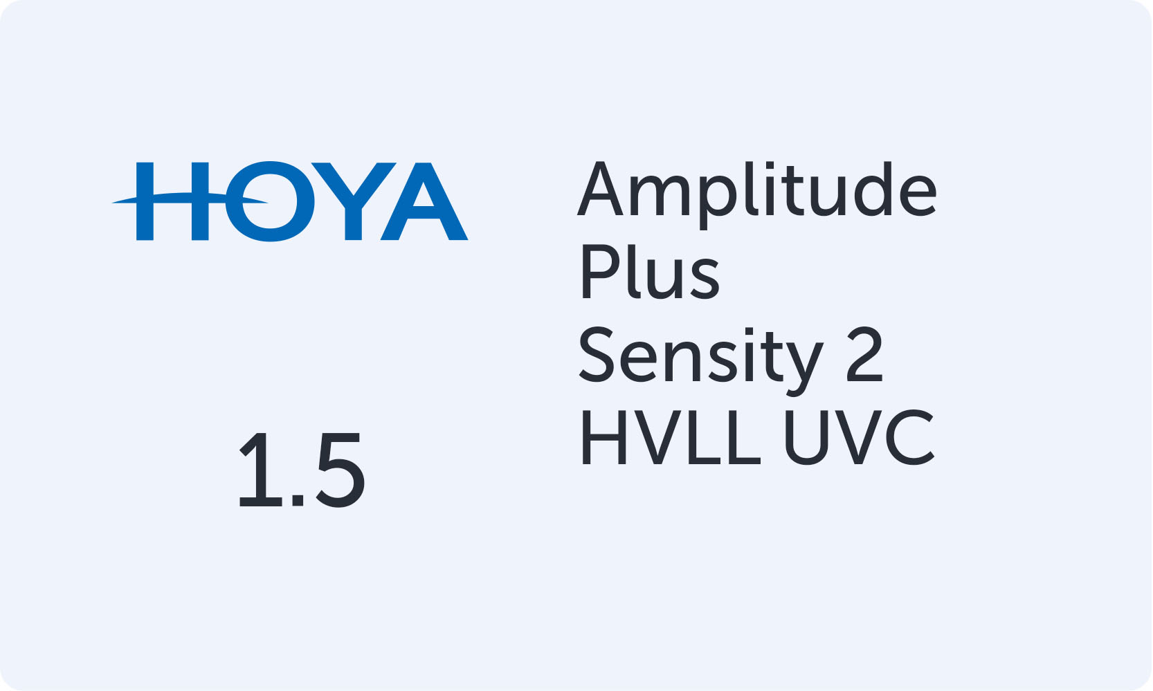 HOYA Amplitude Plus 1.5 Sensity 2 HVLL UVC