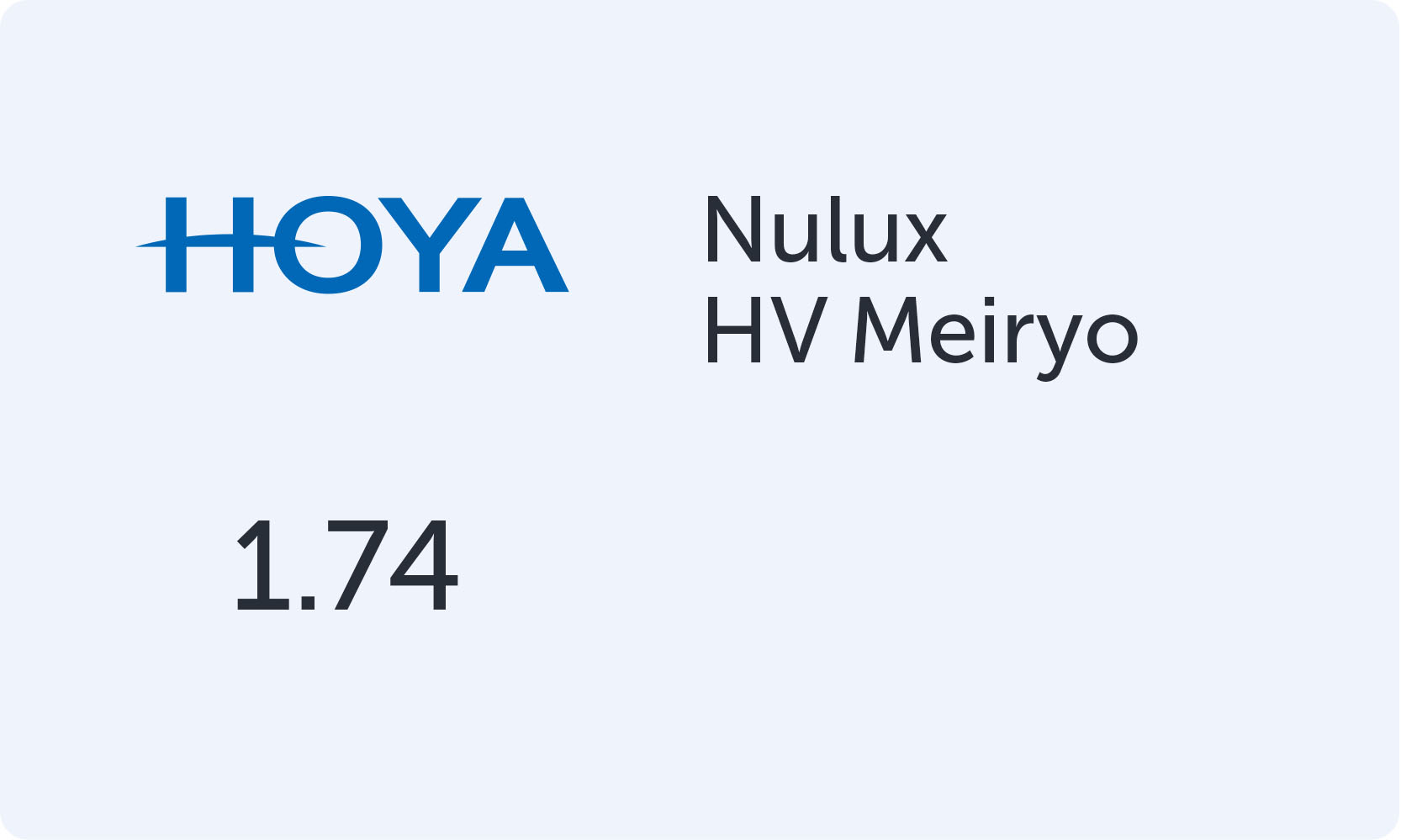 HOYA Nulux 1.74 HV Meiryo