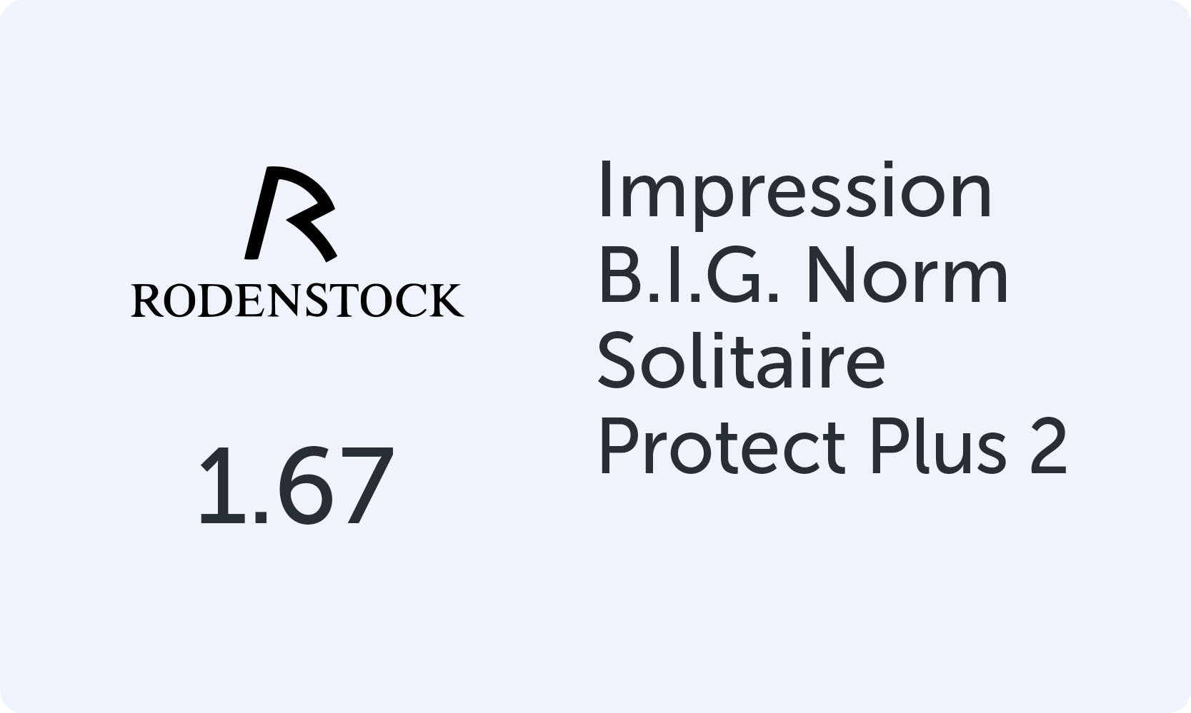 Rodenstock Impression B.I.G. Norm 1.67 Solitaire Protect Plus 2