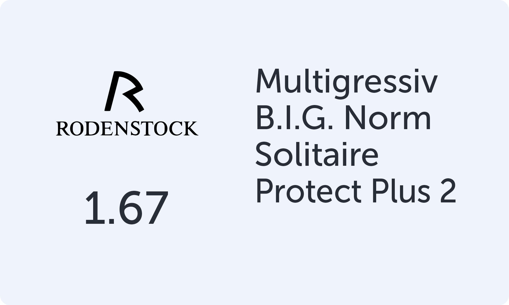 Rodenstock Multigressiv B.I.G. Norm 1.67 Solitaire Protect Plus 2