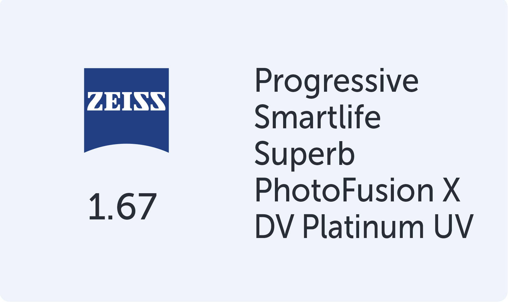 CZ Progressive SmartLife Superb 1.67 PhotoFusion X DVP UV