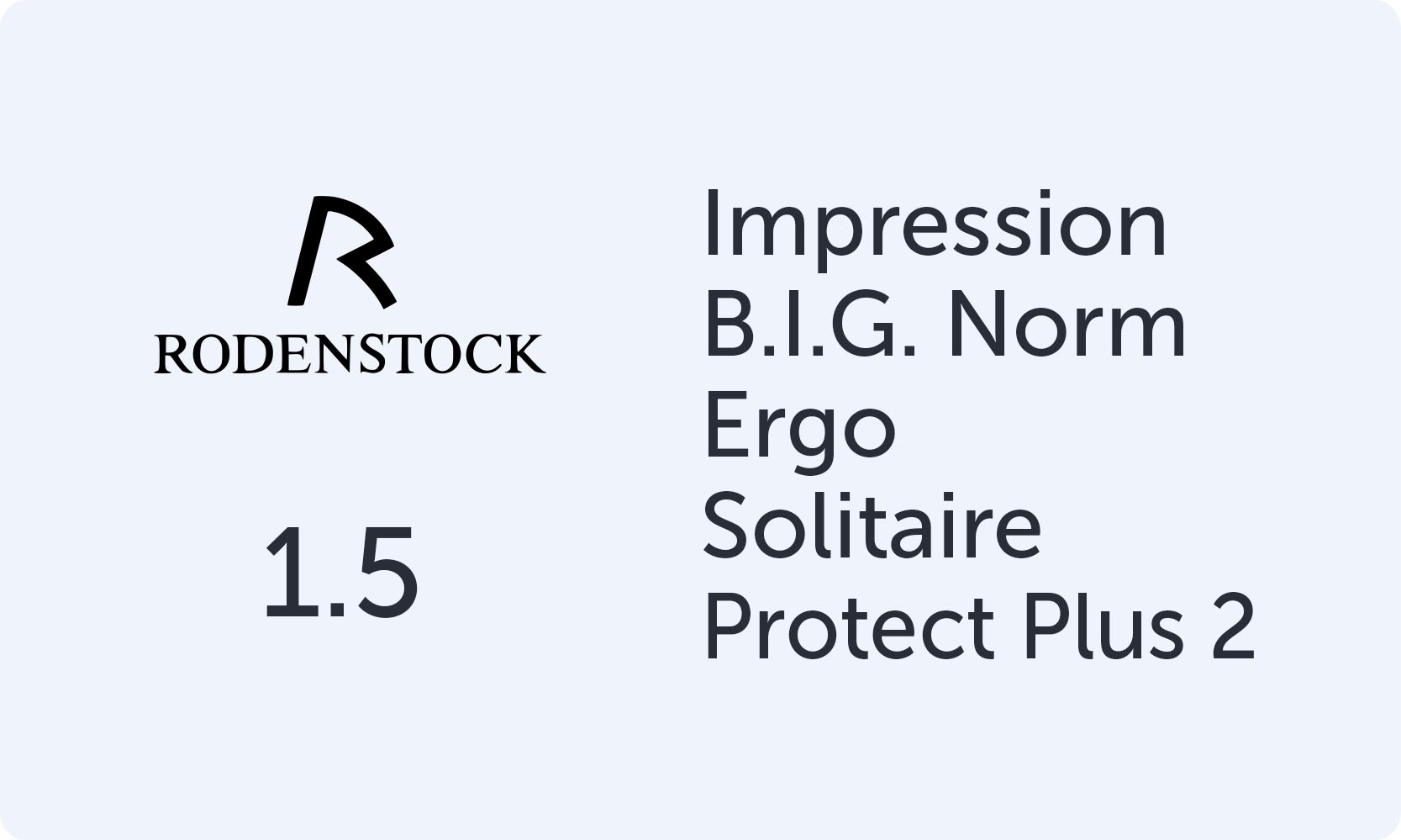 Rodenstock Impression B.I.G. Norm Ergo 1.5 Solitaire Protect Plus 2