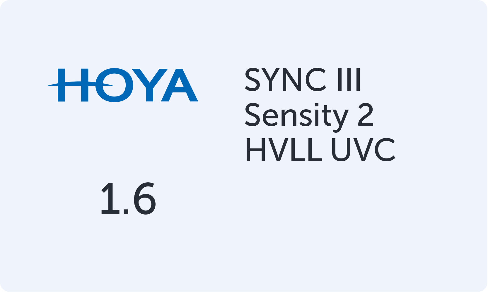 Hoya SYNC III 1.6 Sensity 2 HVLL UVC
