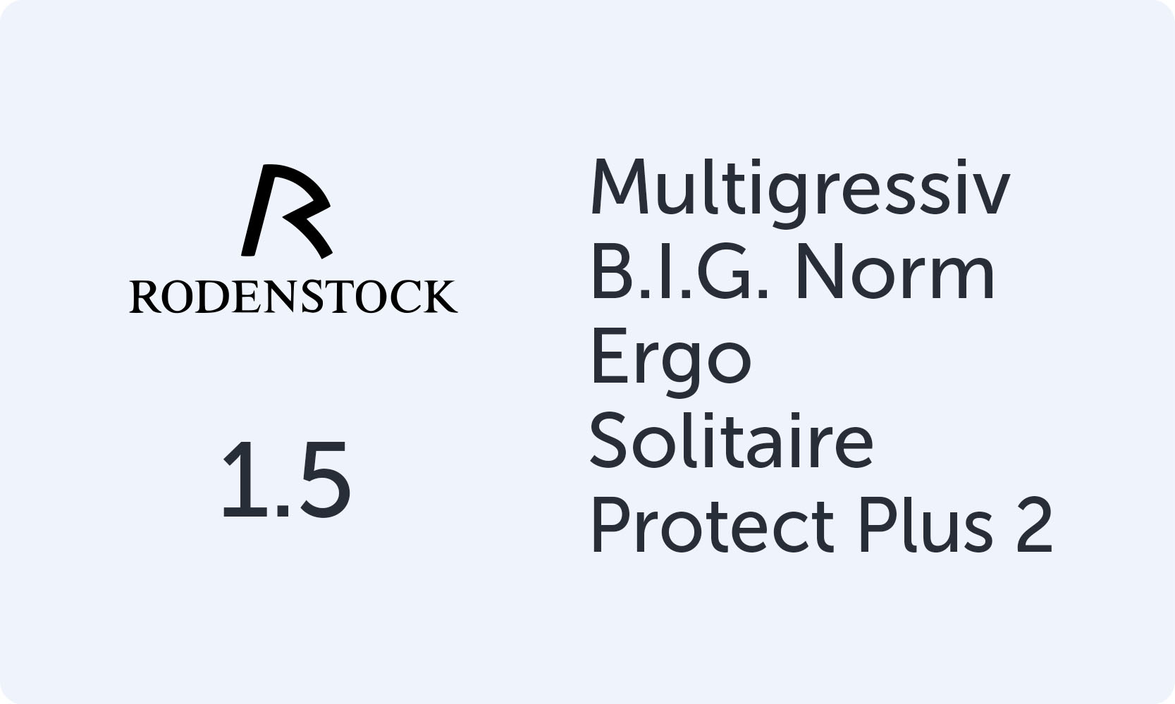 Rodenstock Multigressiv B.I.G. Norm Ergo 1.5 Solitaire Protect Plus 2