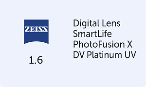 Carl Zeiss Digital Lens SmartLife 1.6 PhotoFusion X DV Platinum UV