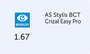 Essilor AS Stylis 1.67 BCT Crizal Easy Pro