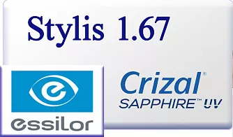 Essilor Stylis 1.67 Crizal Sapphire UV